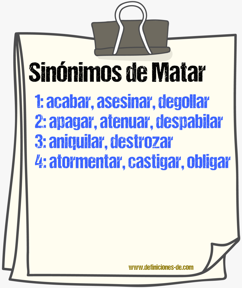 Sinnimos de matar