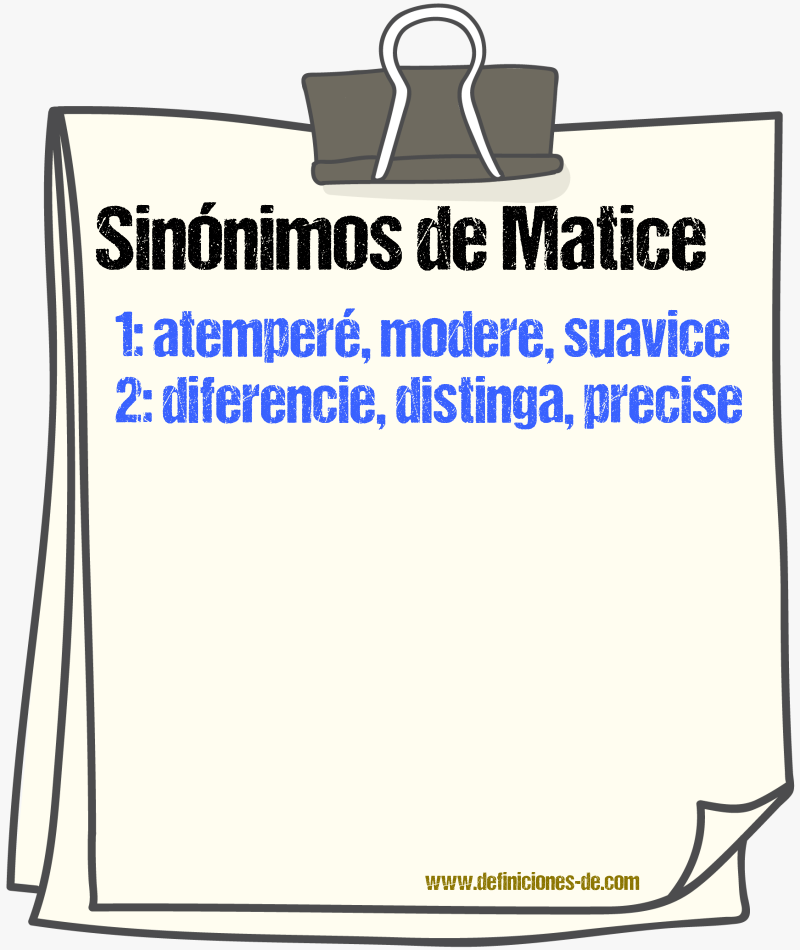 Sinónimos de matice