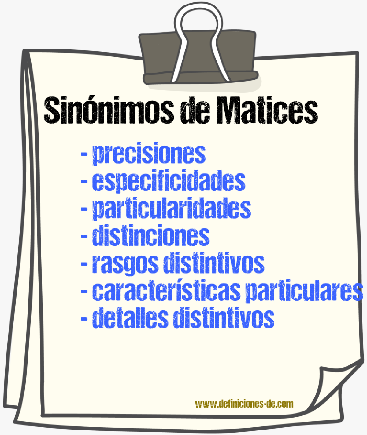 Sinónimos de matices