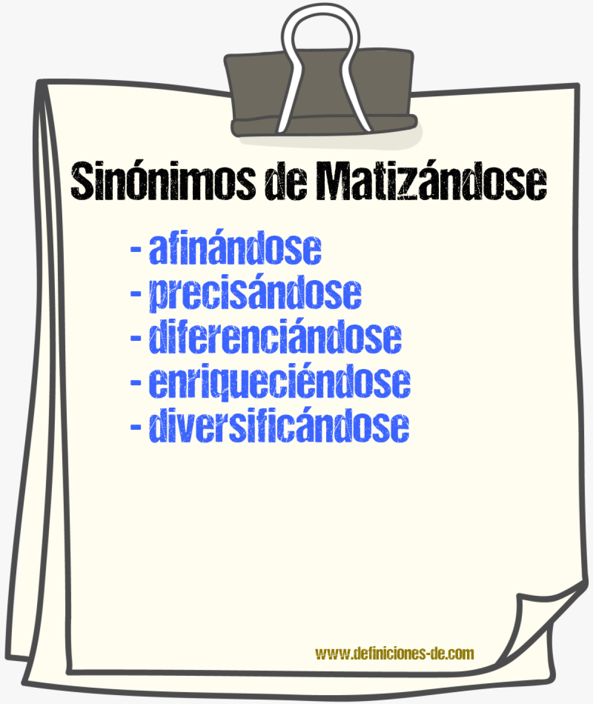 Sinónimos de matizándose