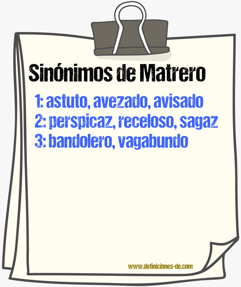 Sinnimos de matrero