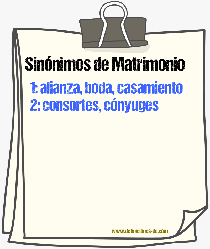 Sinnimos de matrimonio