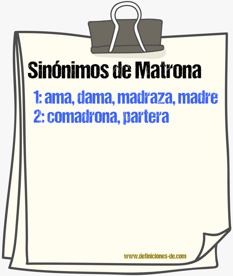 Sinnimos de matrona