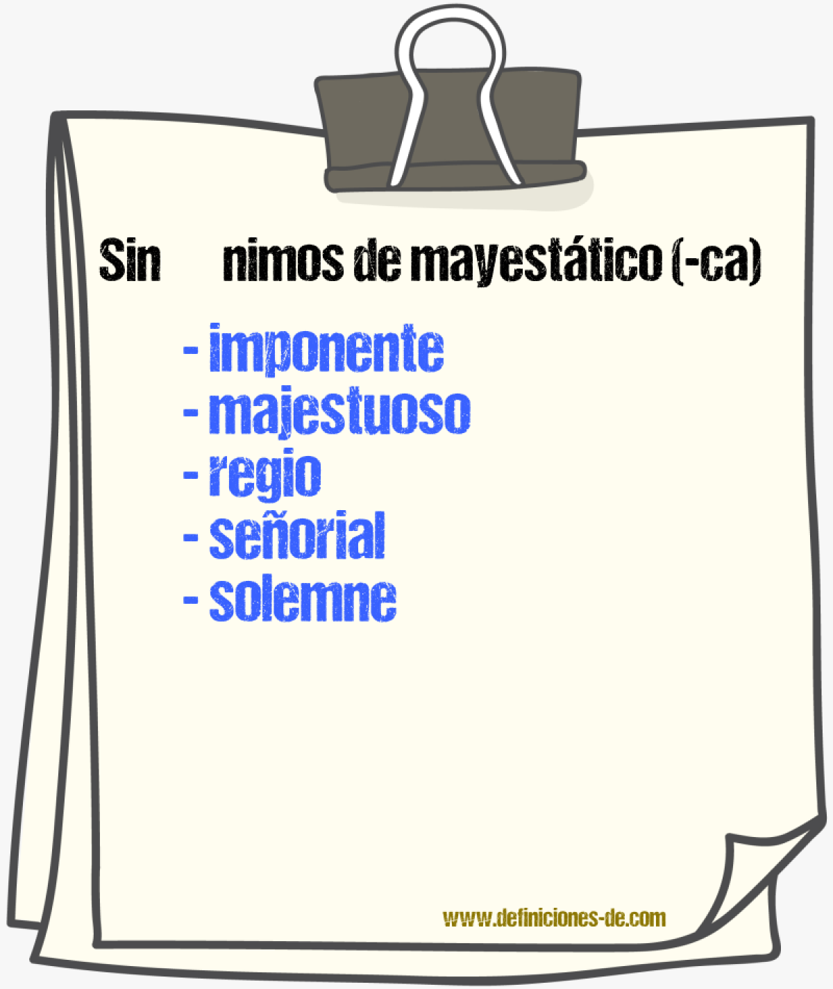 Sinnimos de mayesttico