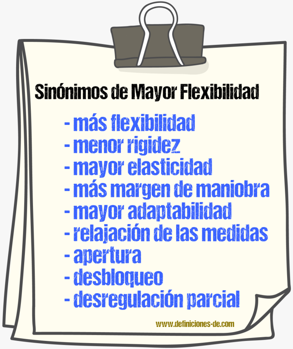 Sinónimos de mayor flexibilidad