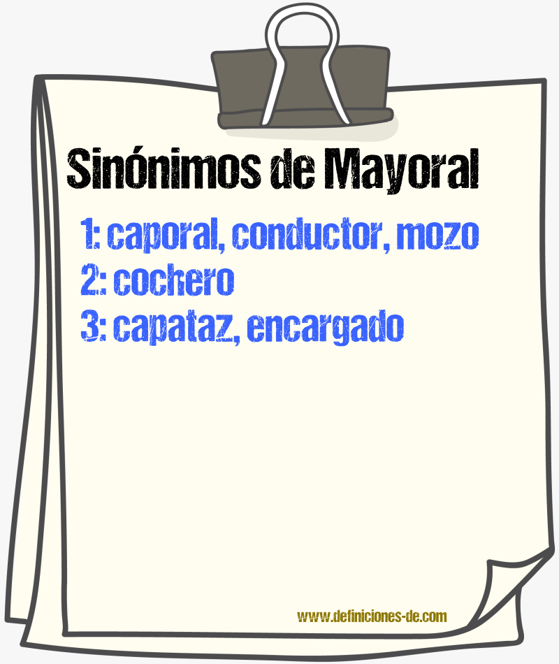 Sinnimos de mayoral