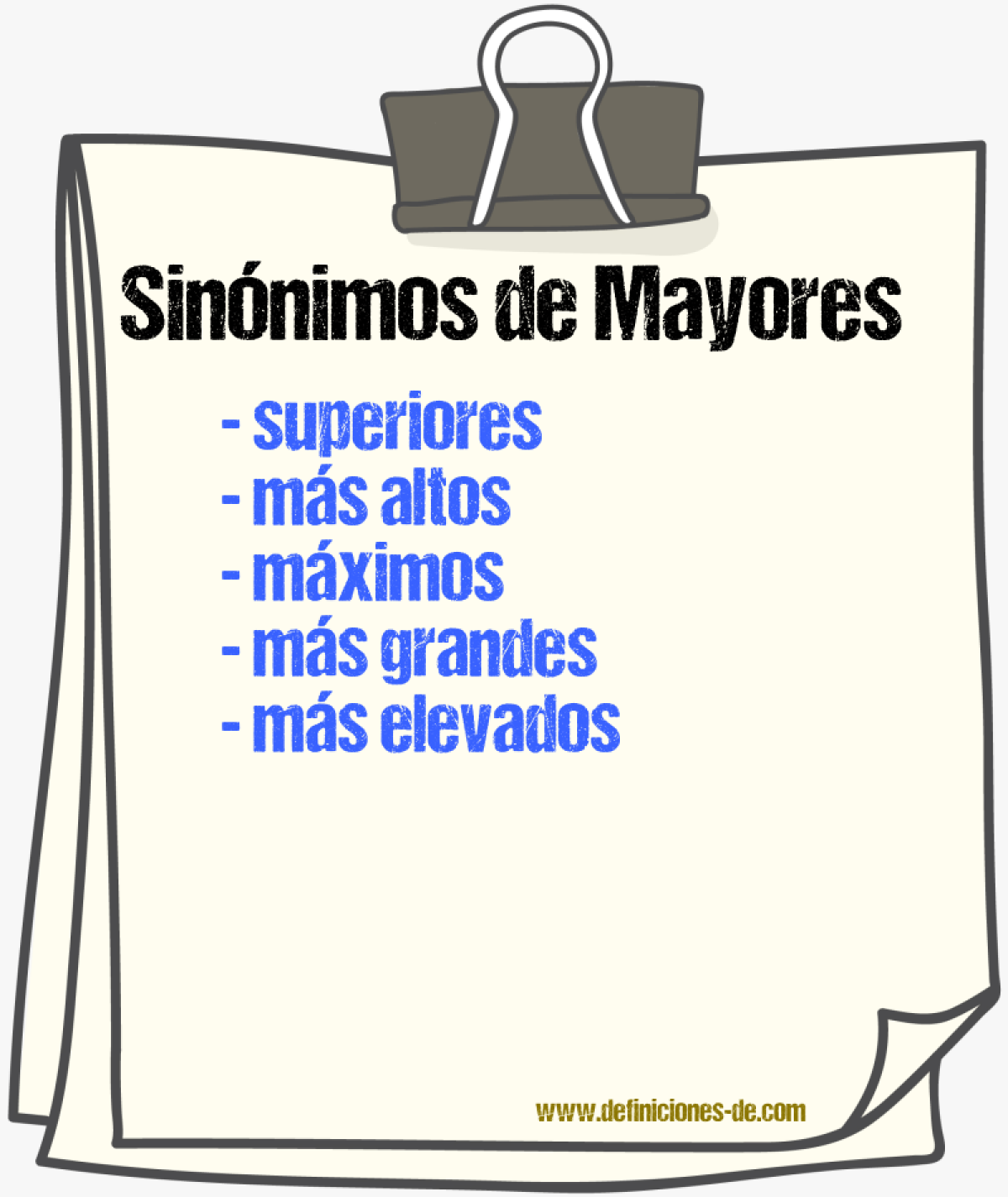 Sinónimos de mayores