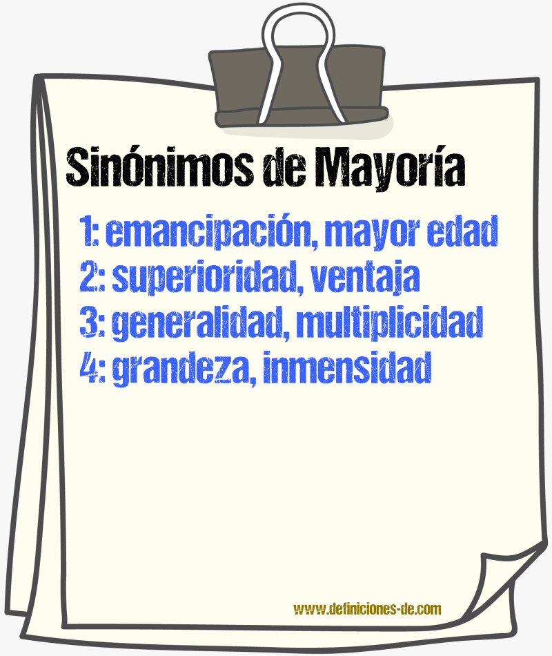 Sinnimos de mayora