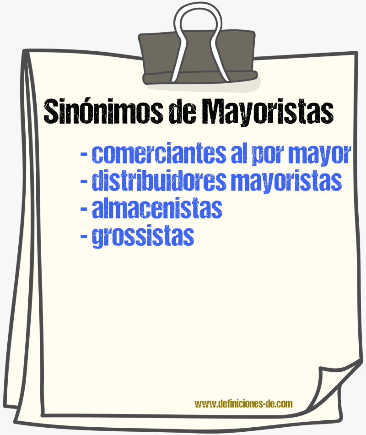 Sinónimos de mayoristas