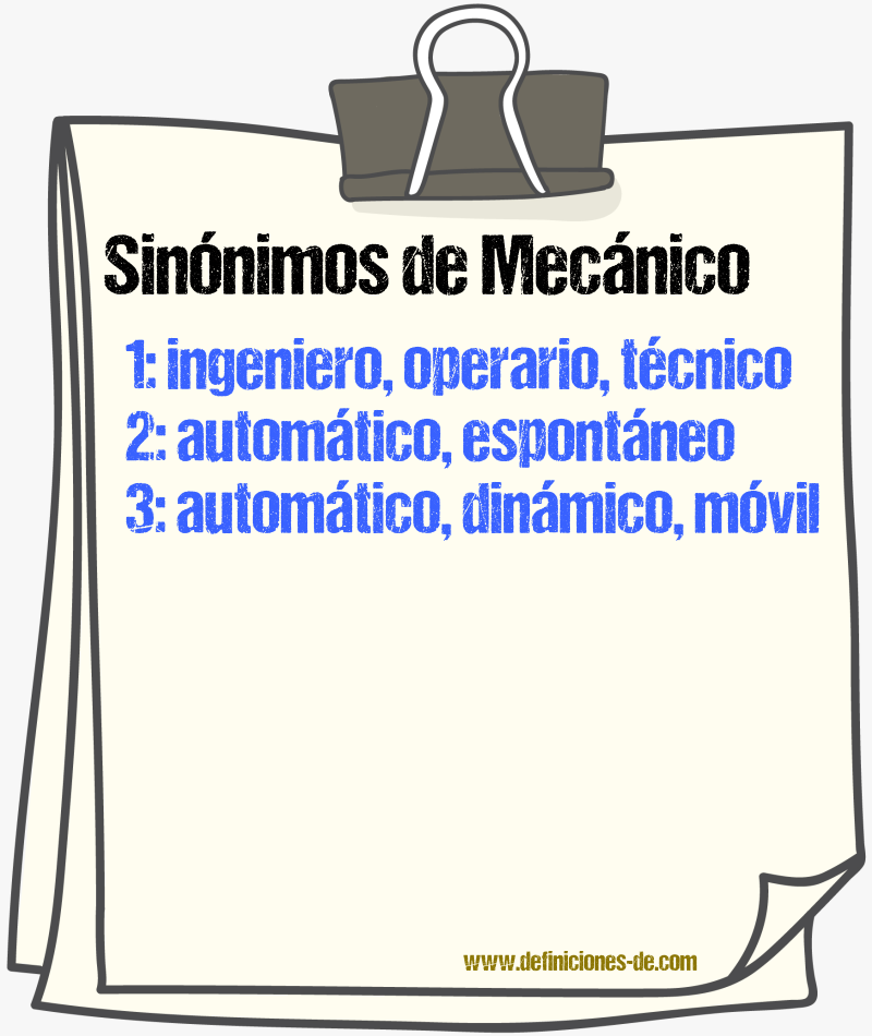 Sinnimos de mecnico