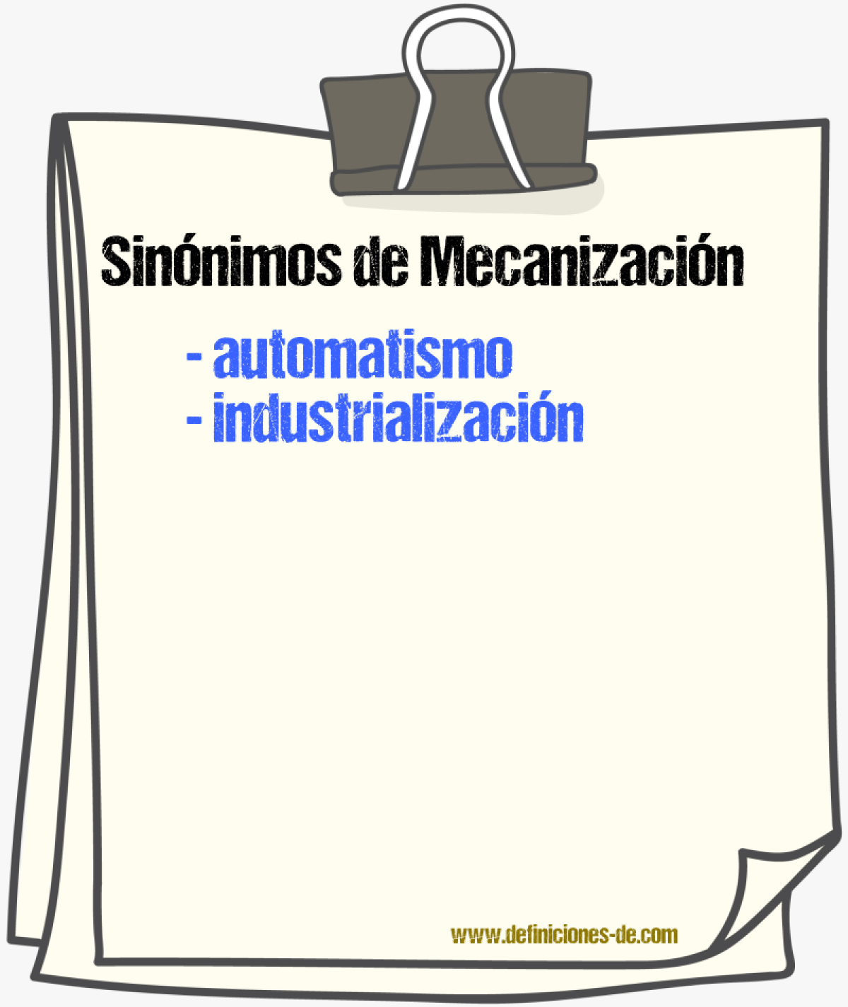 Sinnimos de mecanizacin