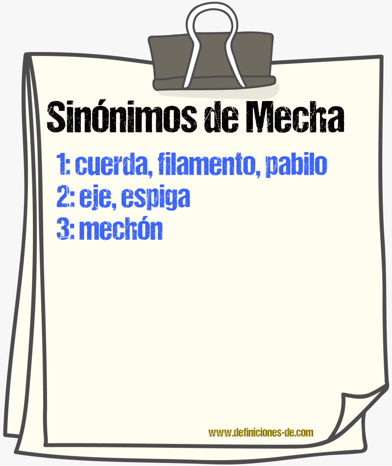 Sinnimos de mecha