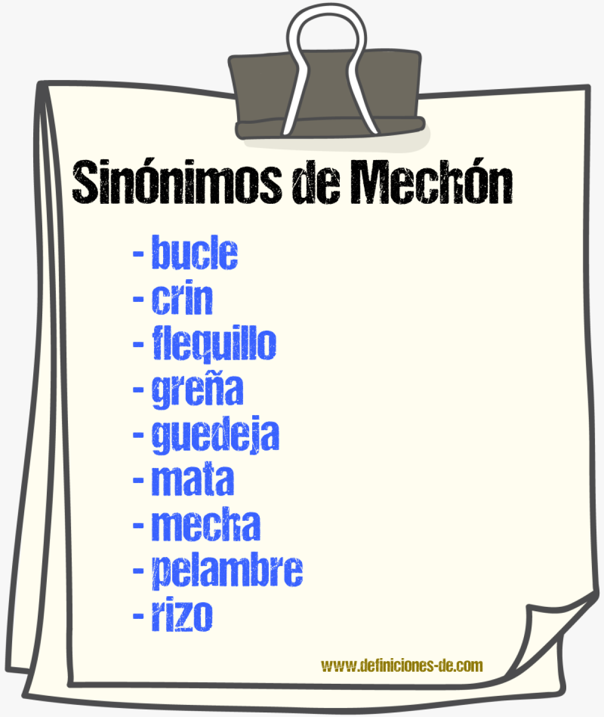 Sinnimos de mechn