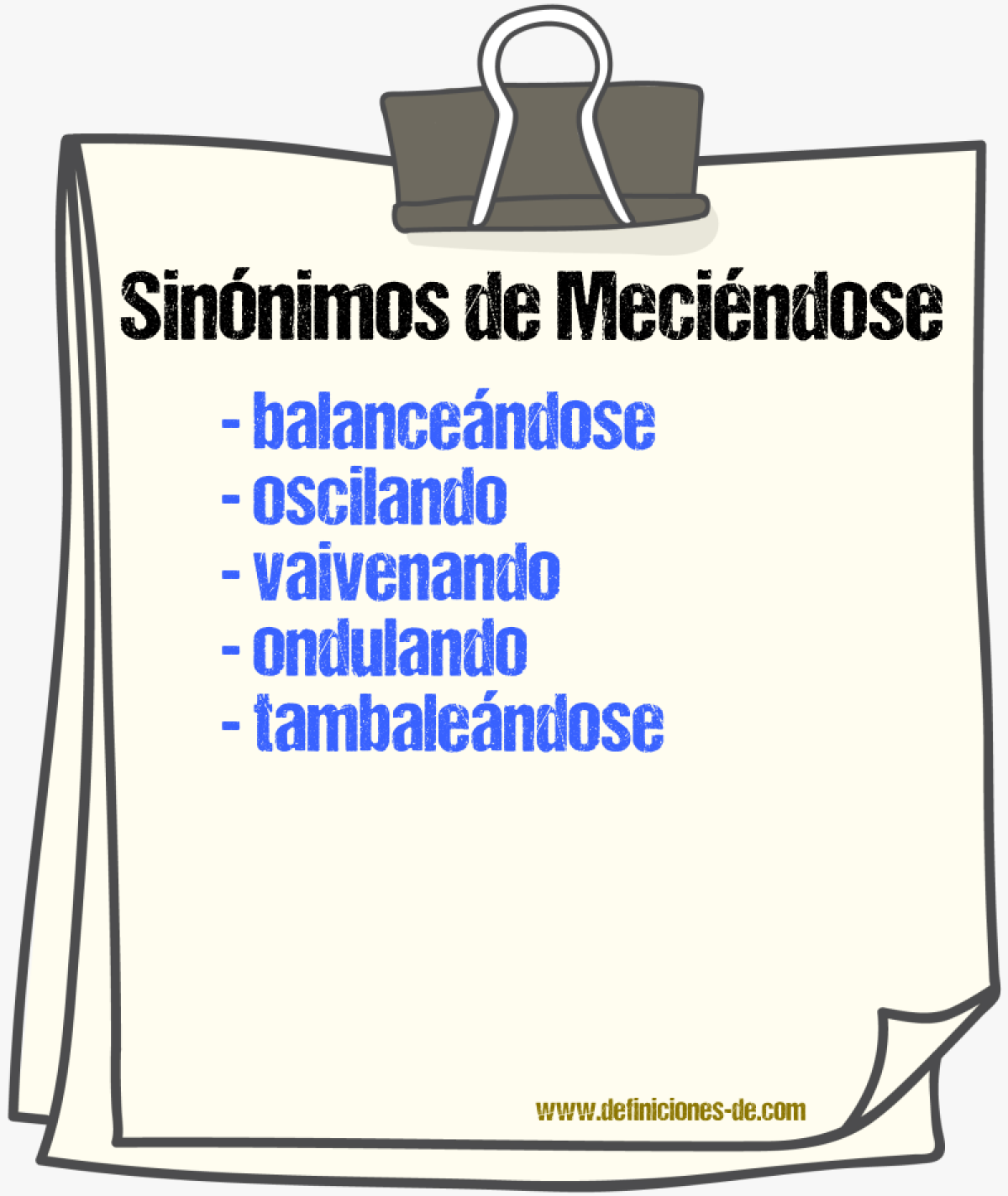 Sinónimos de meciéndose
