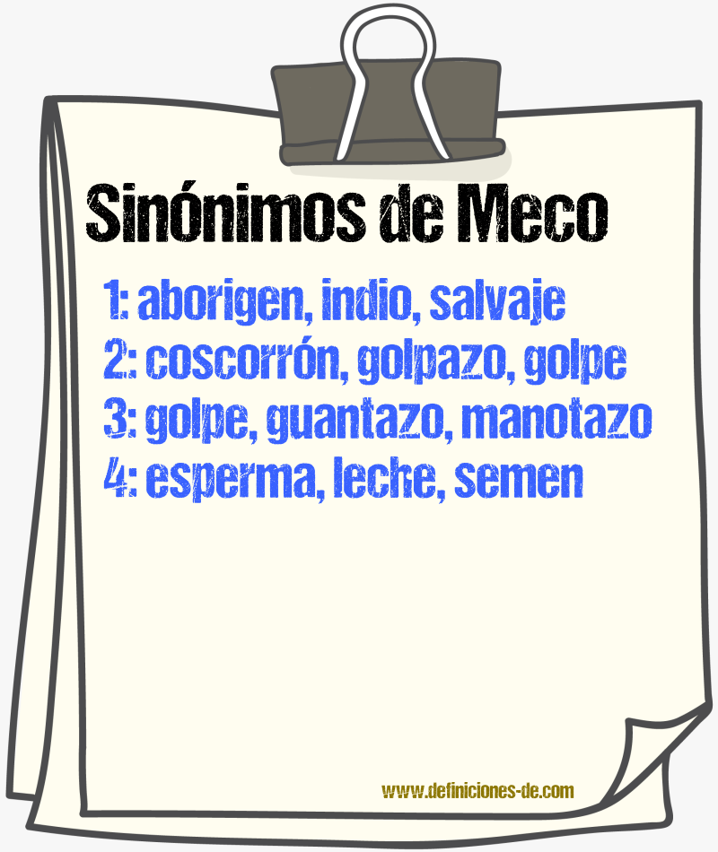 Sinnimos de meco