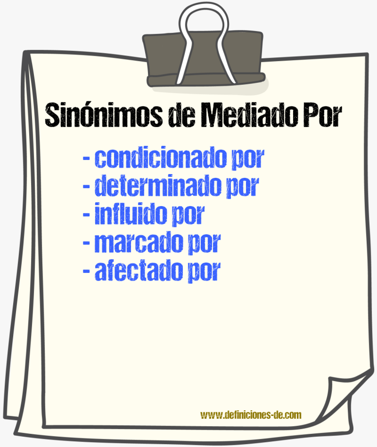 Sinónimos de mediado por