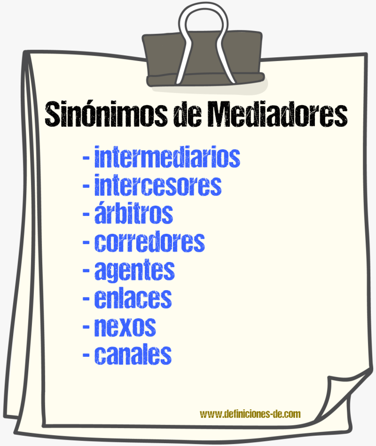 Sinónimos de mediadores