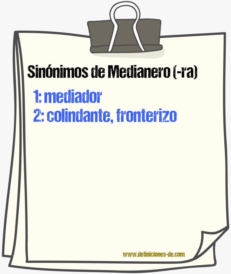 Sinnimos de medianero