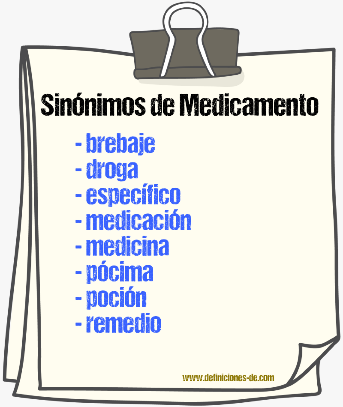 Sinnimos de medicamento