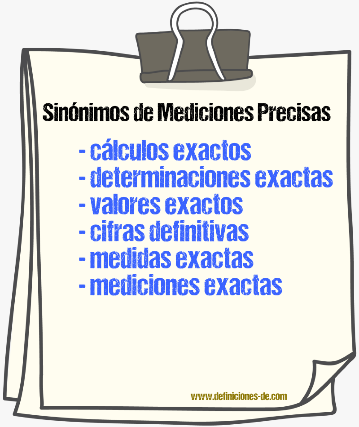 Sinónimos de mediciones precisas