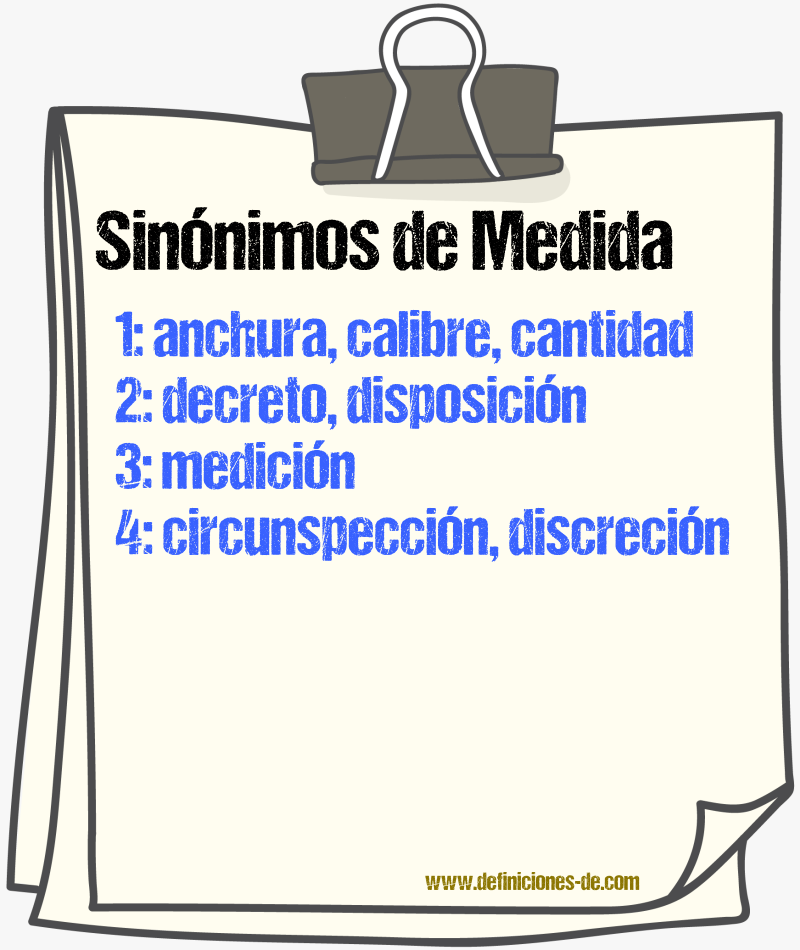 Sinnimos de medida