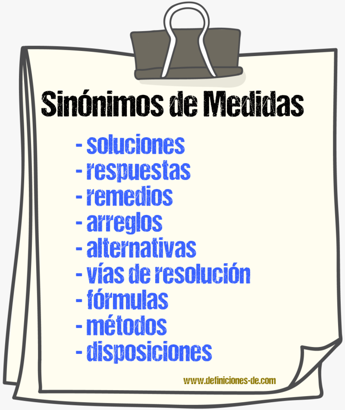 Sinónimos de medidas