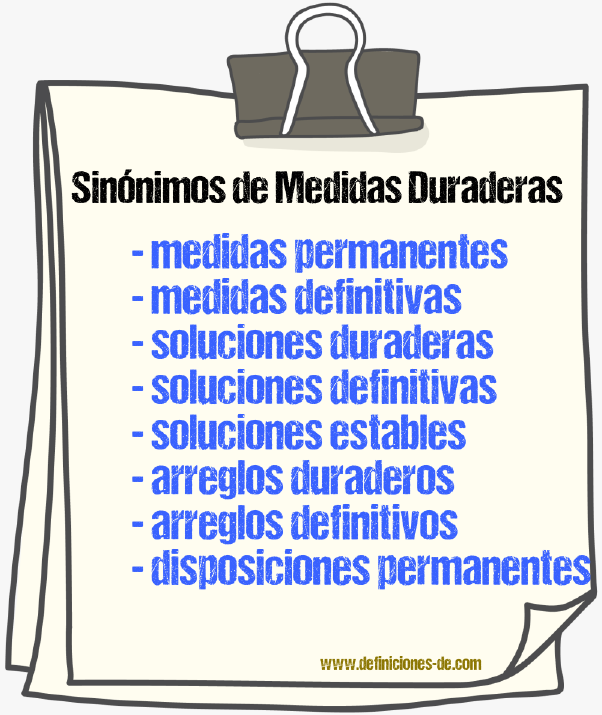 Sinónimos de medidas duraderas