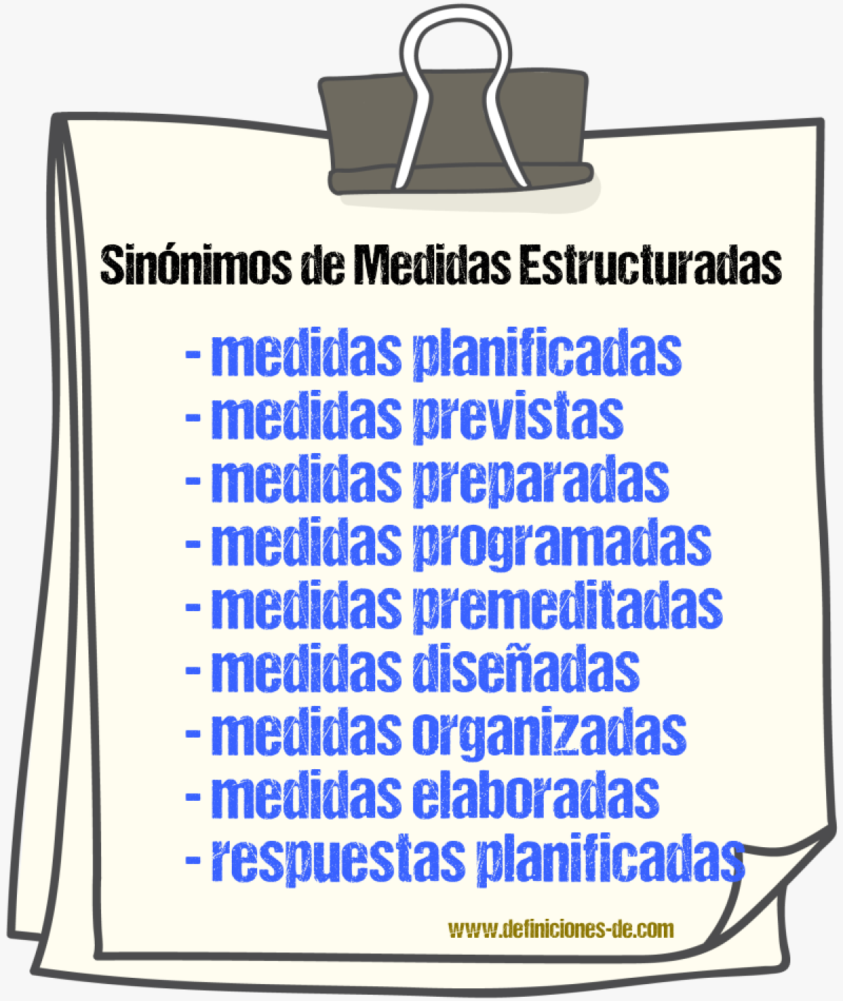 Sinónimos de medidas estructuradas