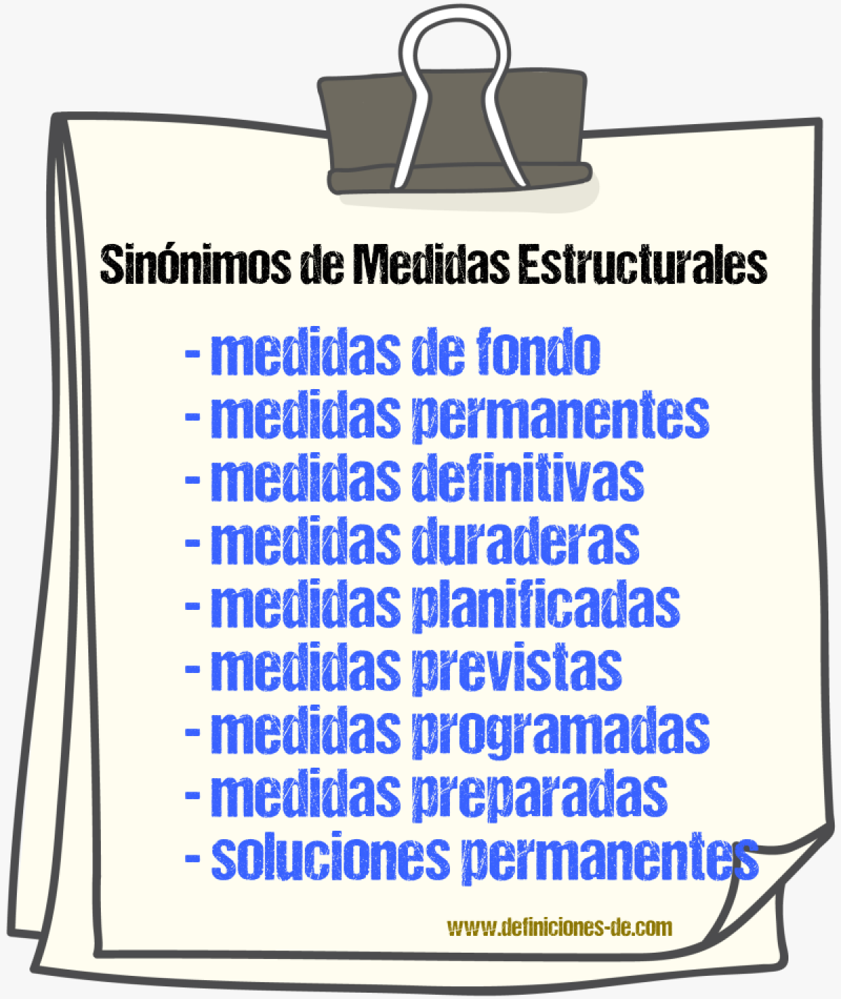 Sinónimos de medidas estructurales