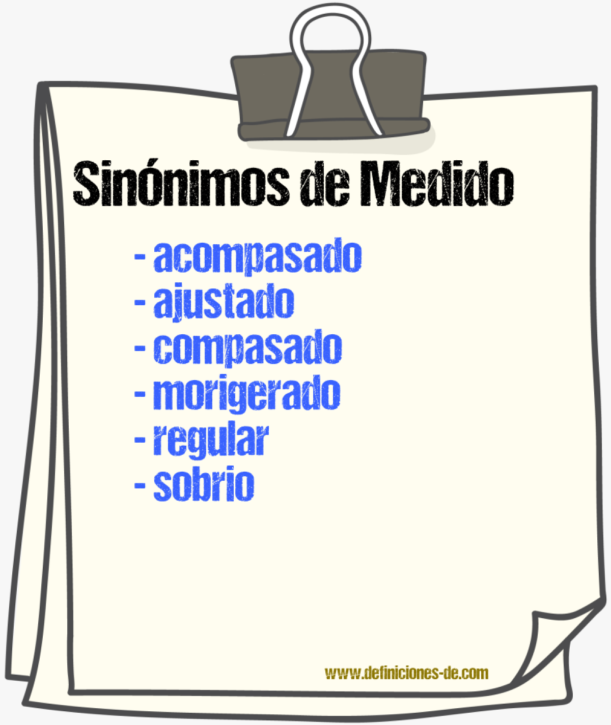 Sinnimos de medido