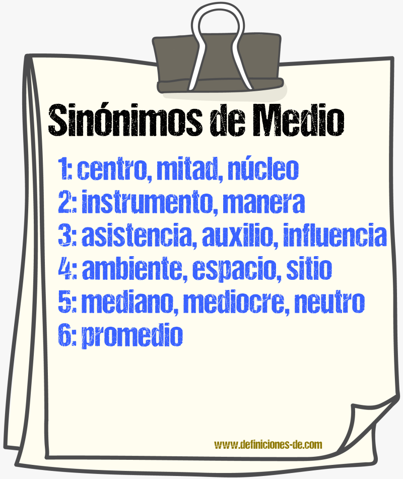 Sinnimos de medio