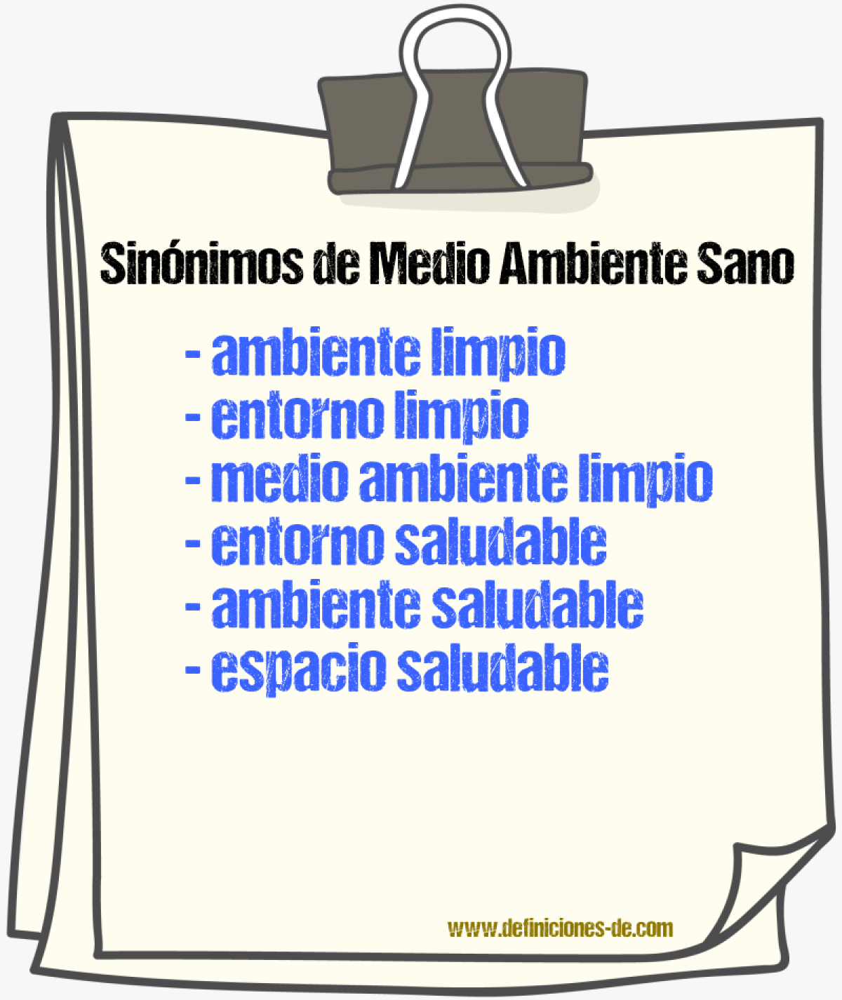 Sinónimos de medio ambiente sano