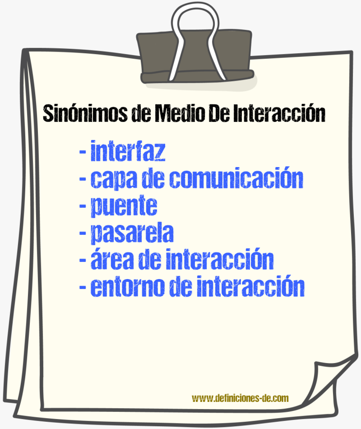Sinónimos de medio de interacción