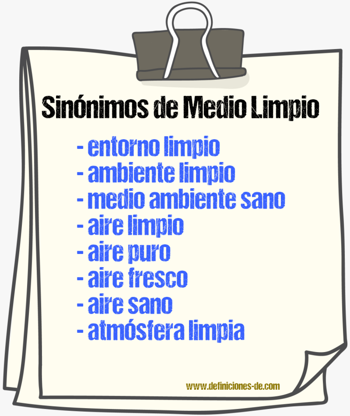 Sinónimos de medio limpio