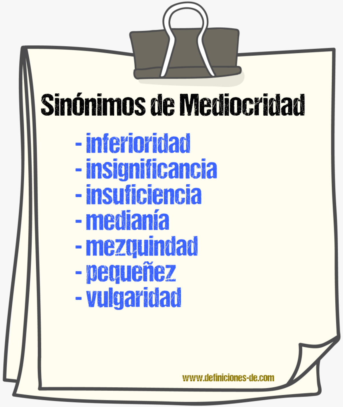 Sinnimos de mediocridad