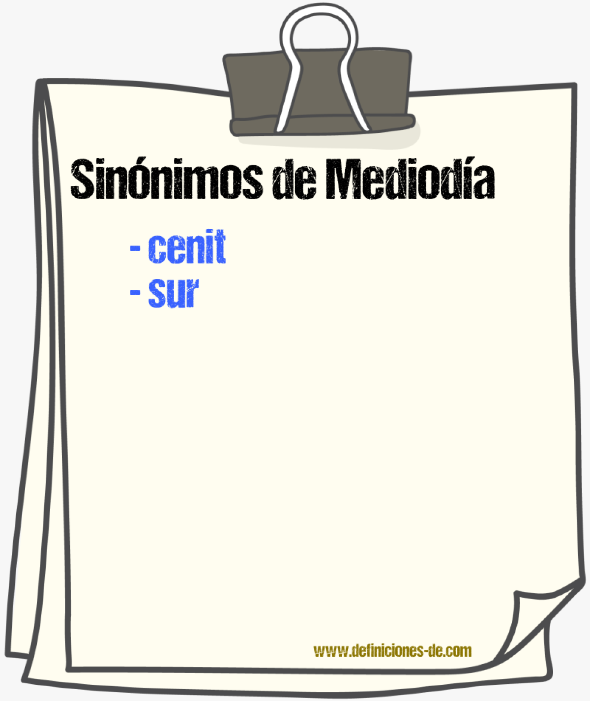 Sinnimos de medioda