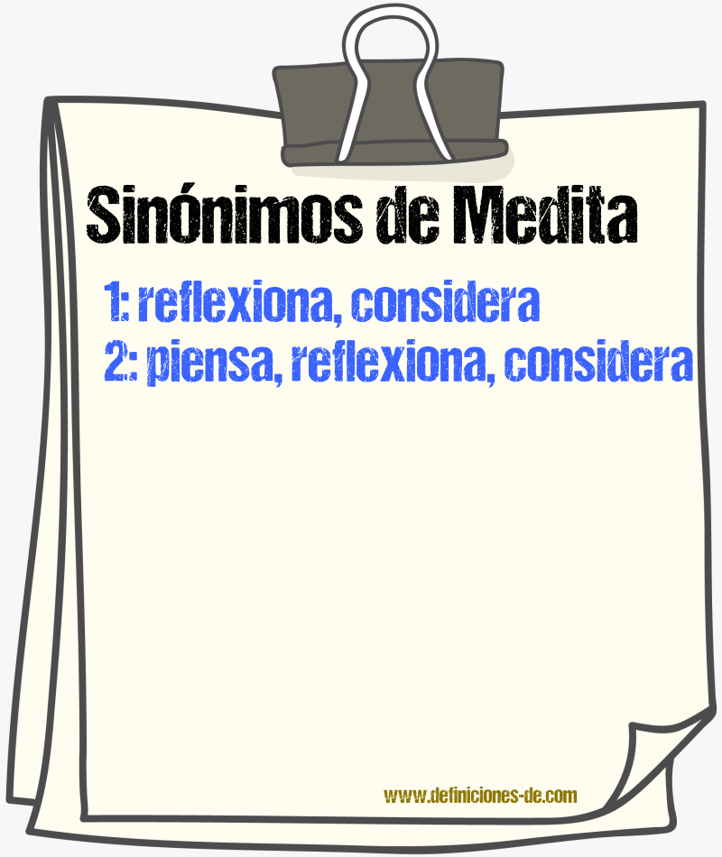 Sinónimos de medita
