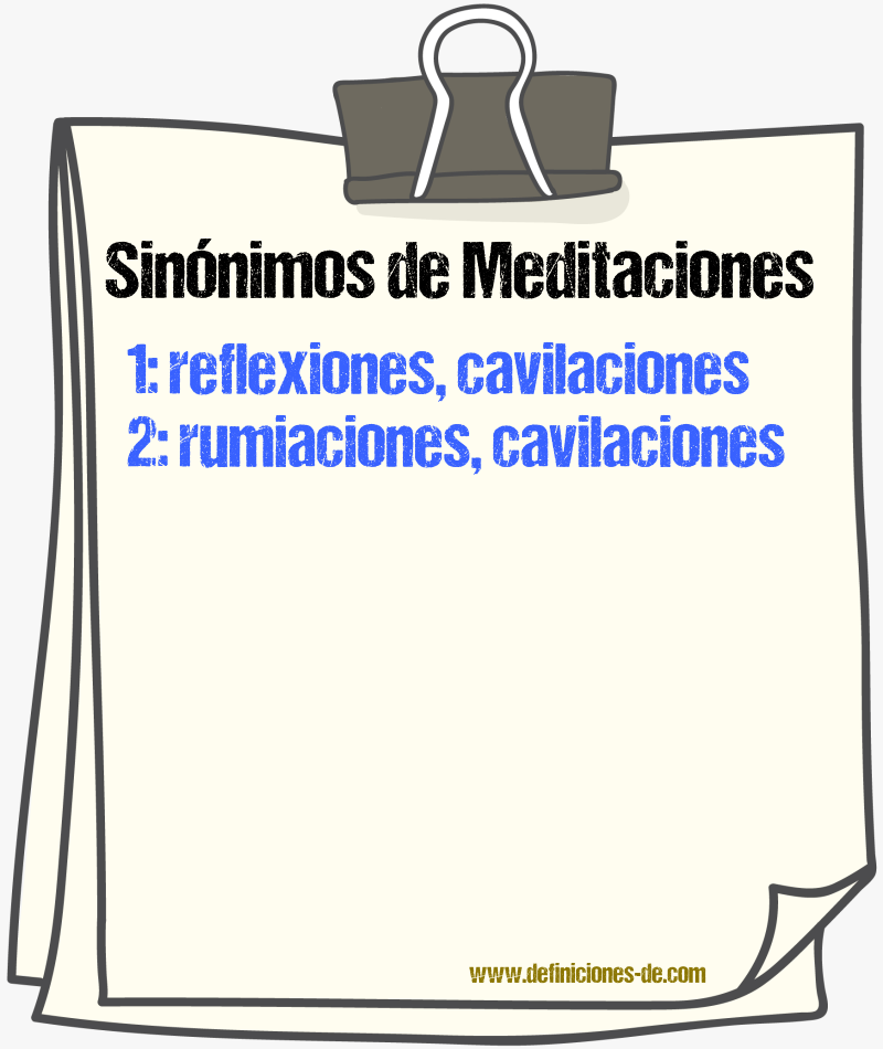 Sinónimos de meditaciones