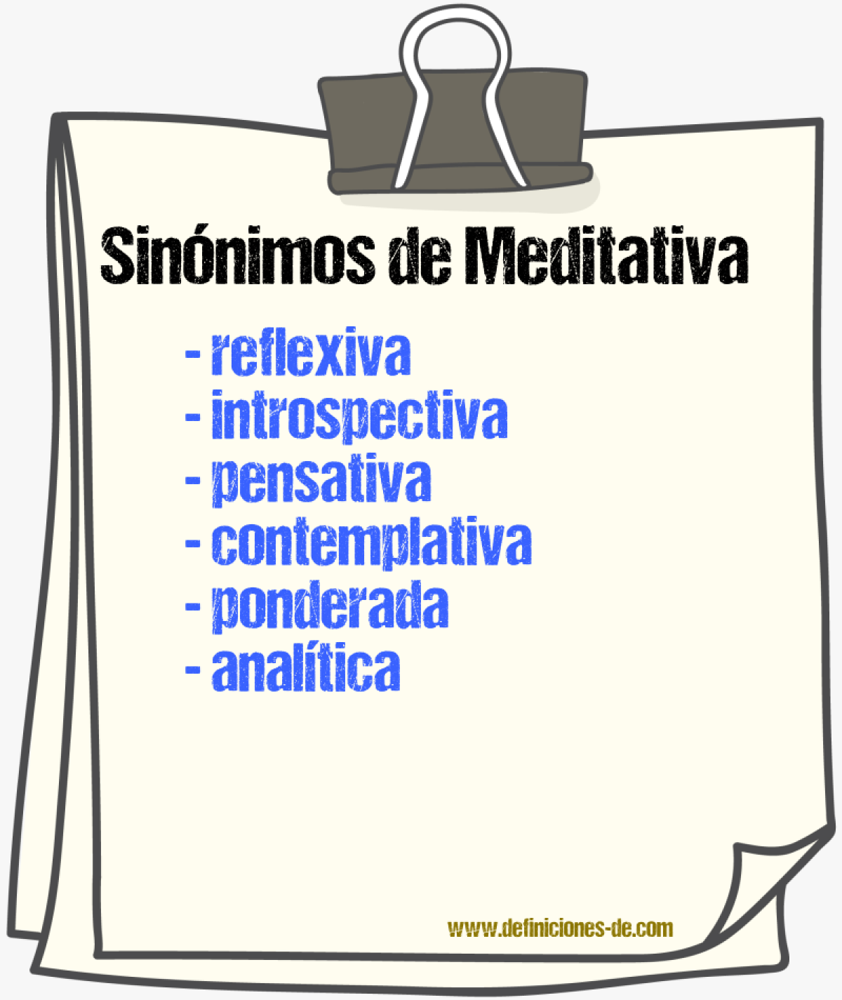 Sinónimos de meditativa