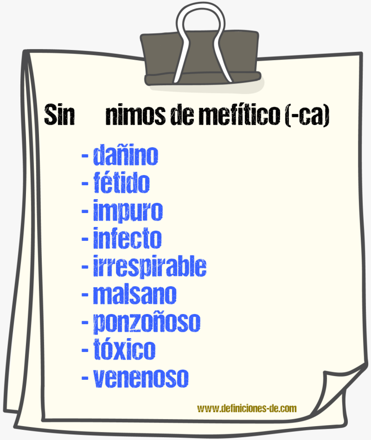 Sinnimos de meftico