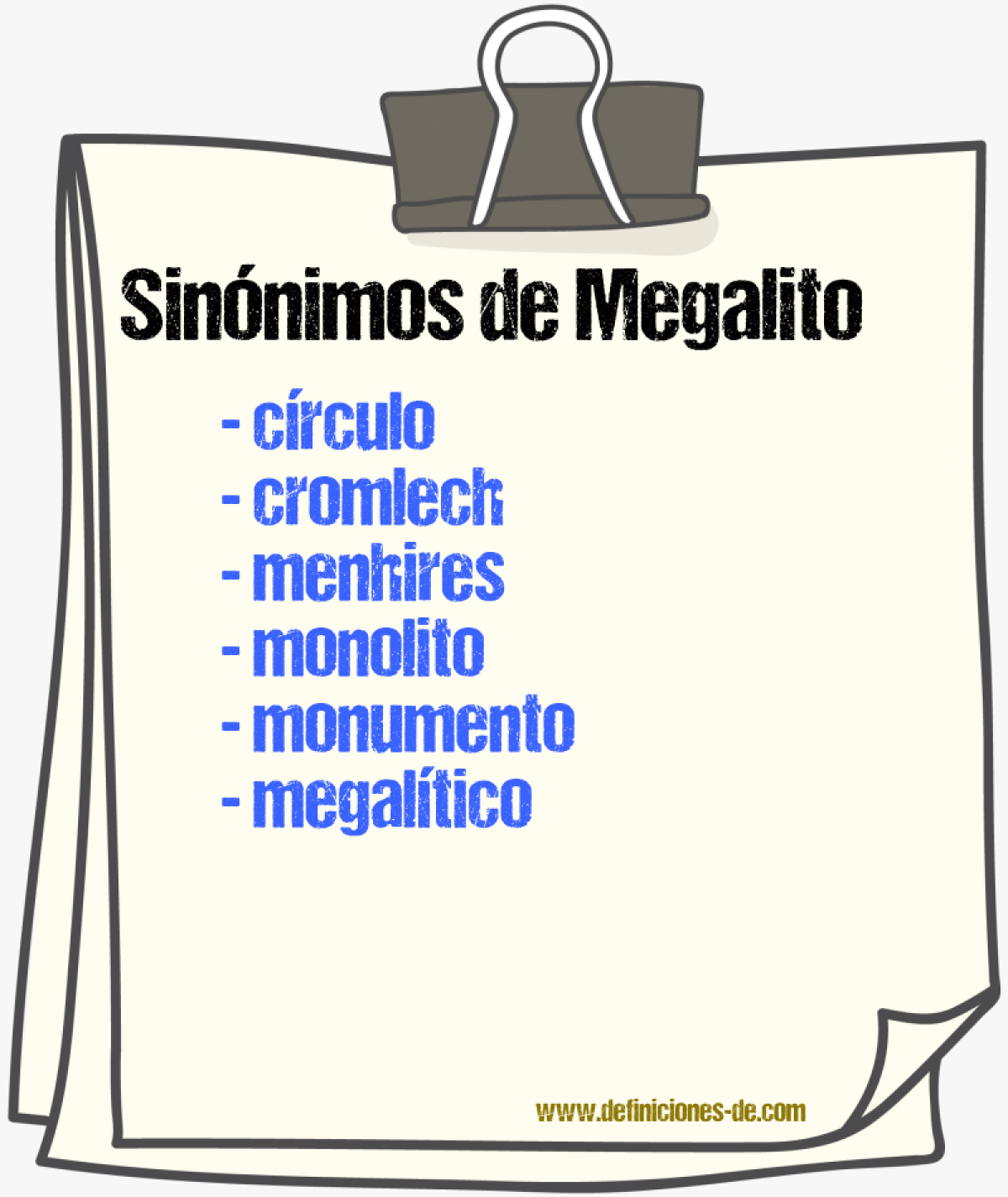 Sinnimos de megalito