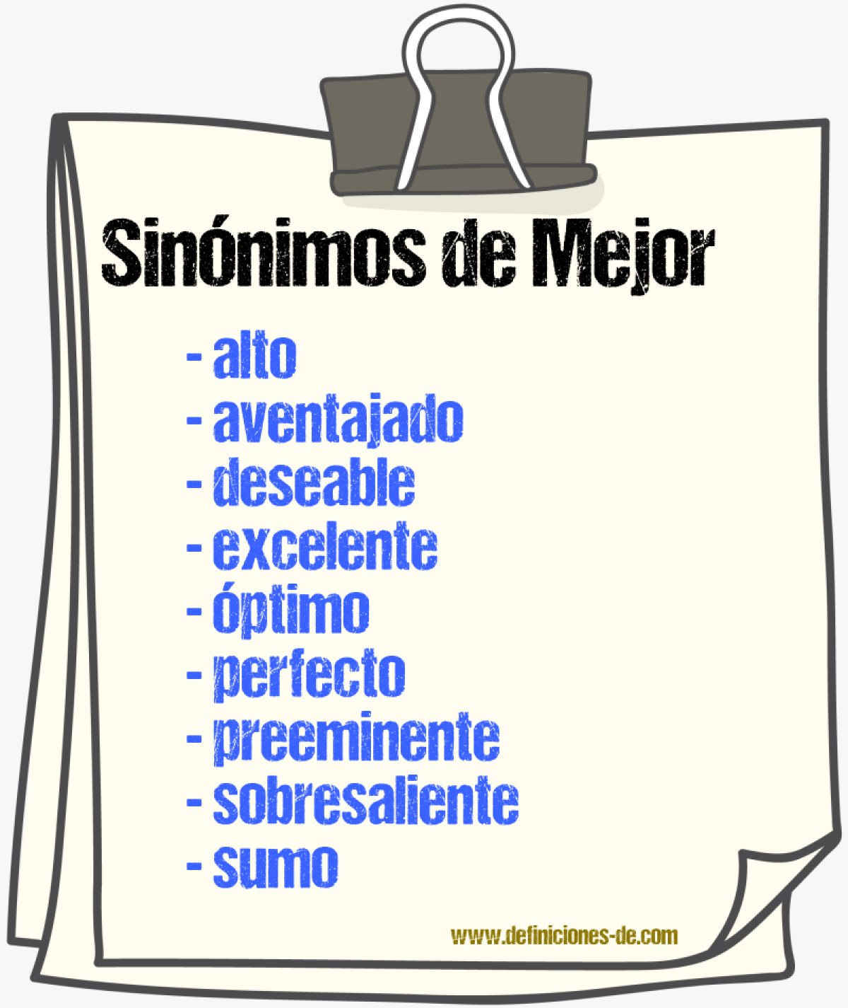 Sinnimos de mejor