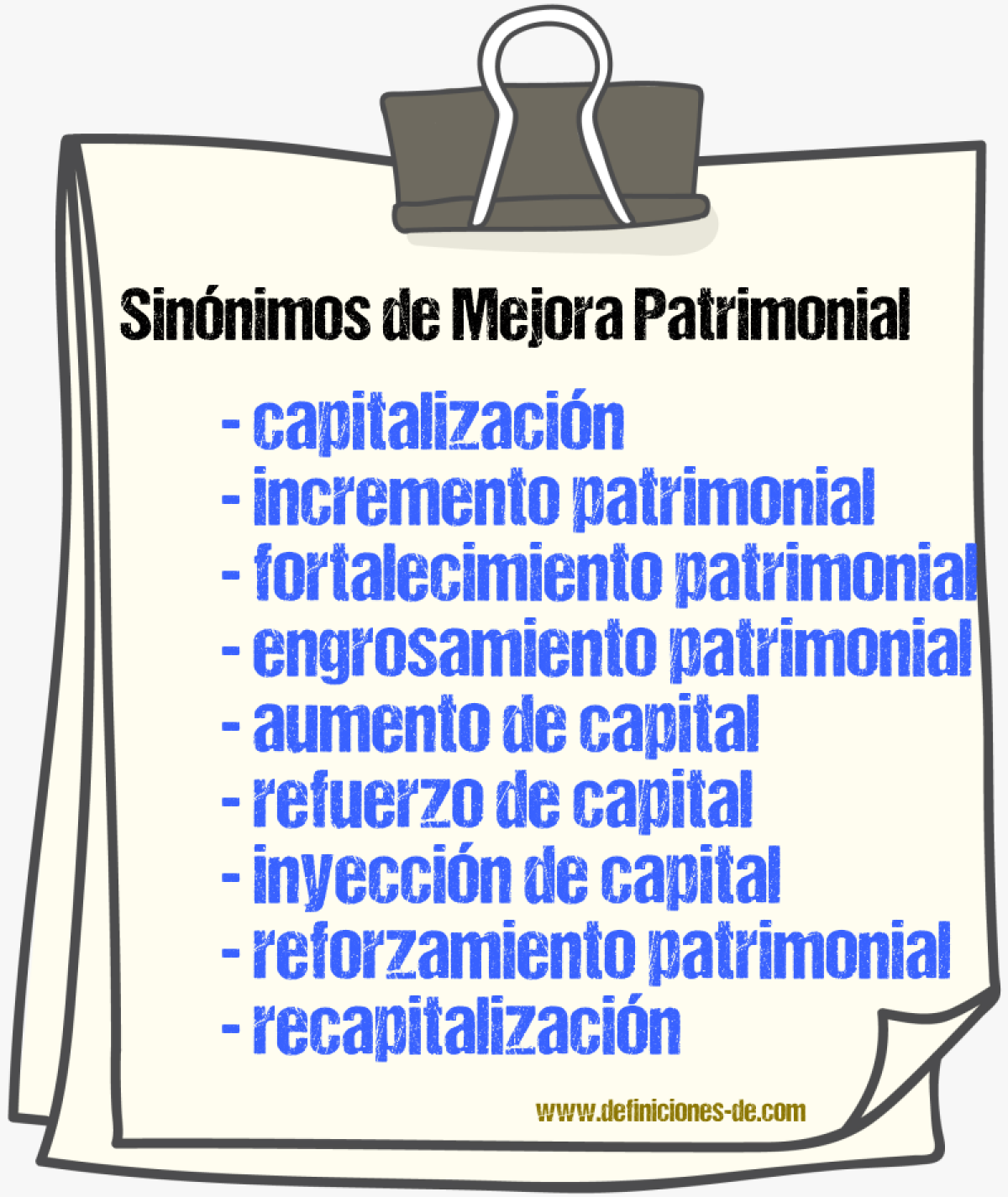 Sinónimos de mejora patrimonial