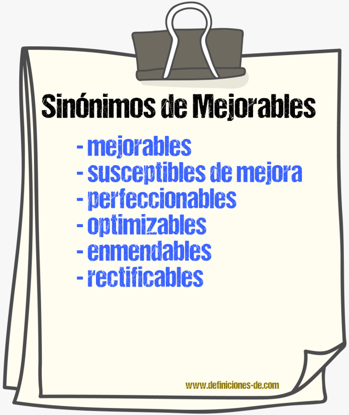 Sinónimos de mejorables