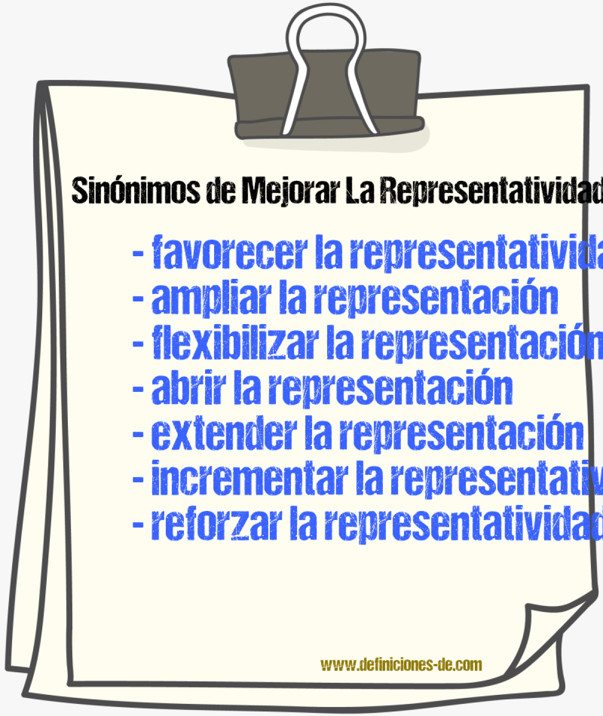 Sinónimos de mejorar la representatividad