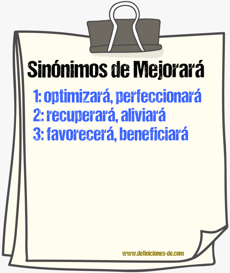 Sinónimos de mejorará