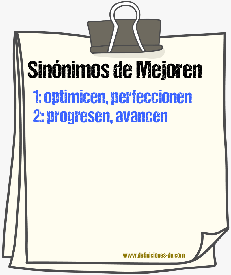 Sinónimos de mejoren
