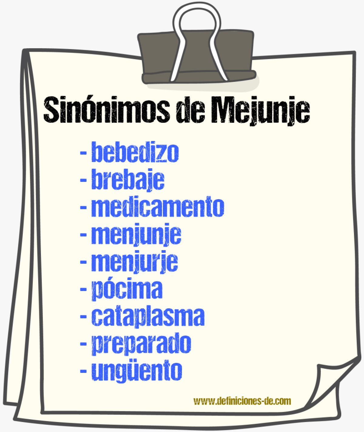 Sinnimos de mejunje