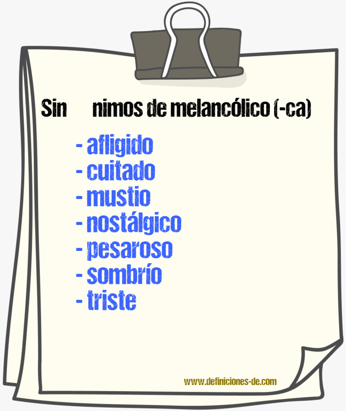 Sinnimos de melanclico