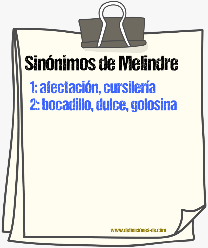 Sinnimos de melindre